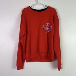 VTG BUGLE BOY Red Crew Neck Graphic Logo Sweatshirt Kids Boys Medium